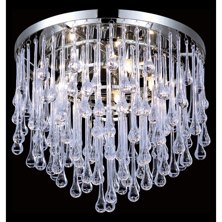 Avenue Lighting Hollywood Blvd. Polished Nickel Tear Drop Glass Flush Mount HF1803-PN